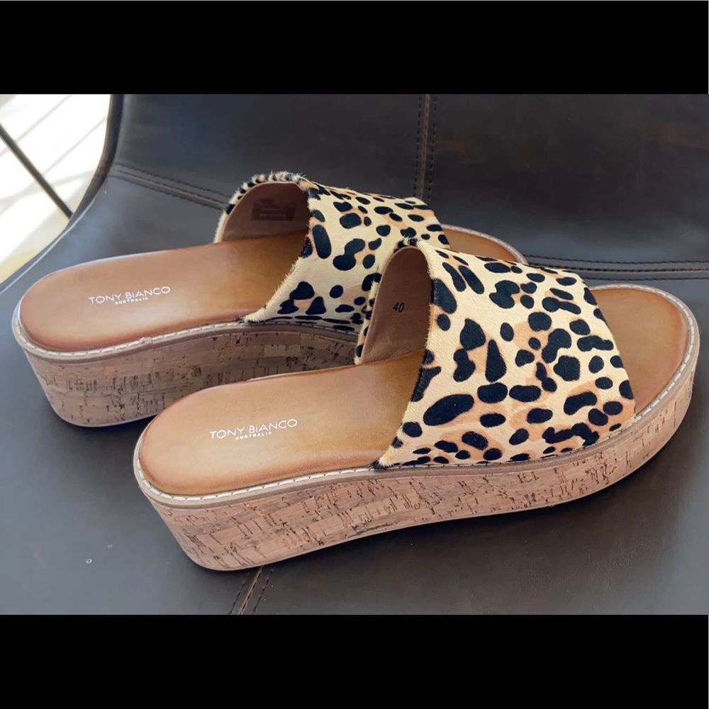 Leopard Pony Platform Tony Bianco leather & cork